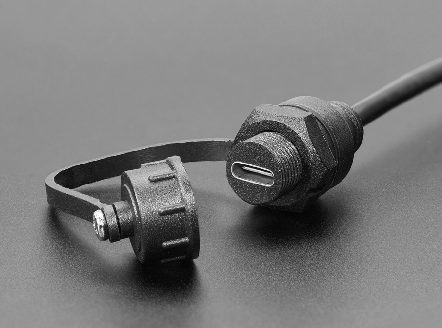 USB C Small Round Panel Mount Extension Cable