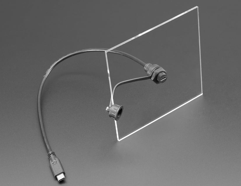 USB C Small Round Panel Mount Extension Cable