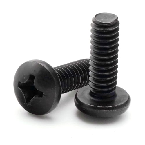 Pan Head Screws (3A) 6-32 Black 1/2in - 12 pack