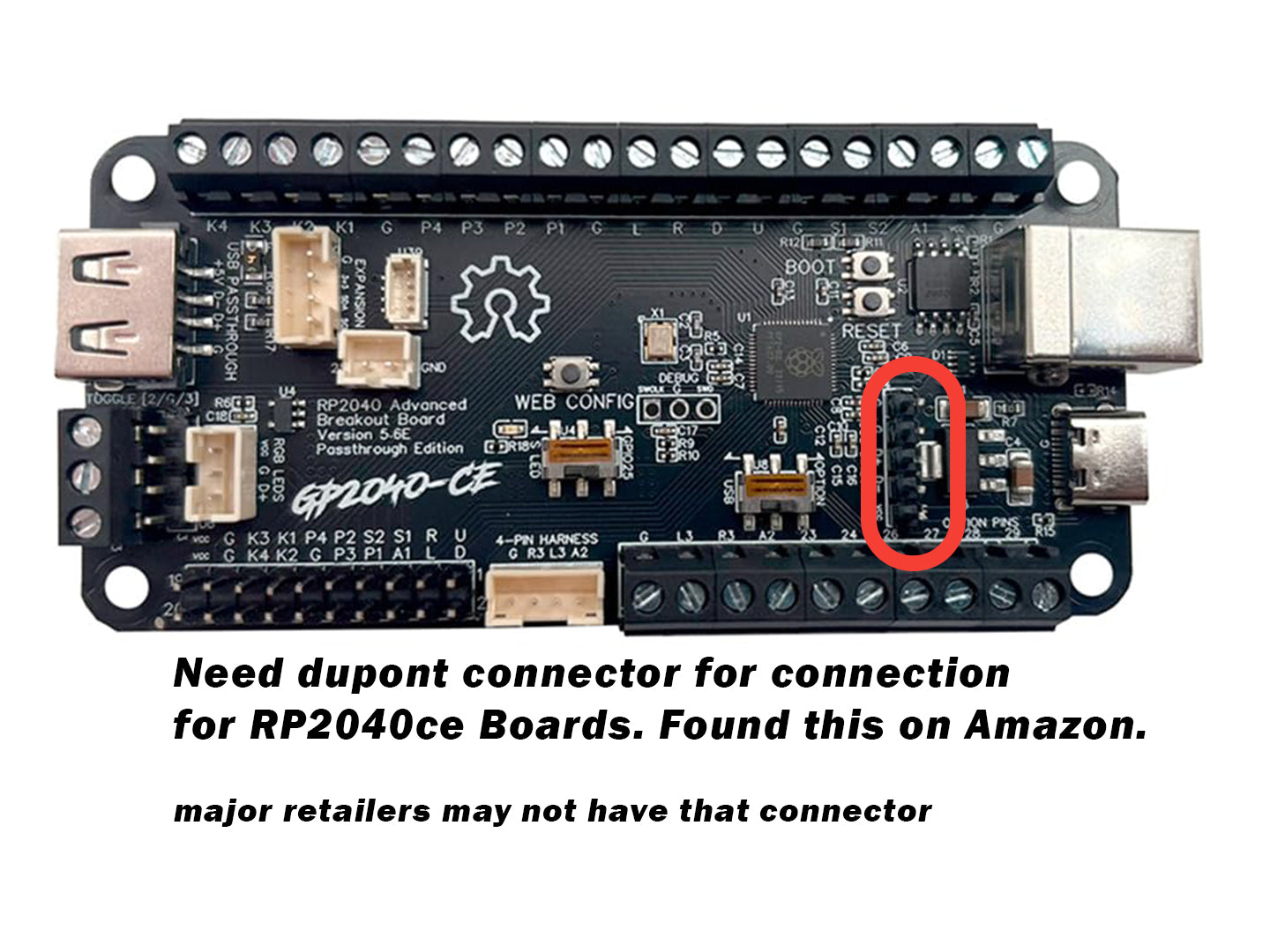 USB C Low profile breakout board panel mount with cable