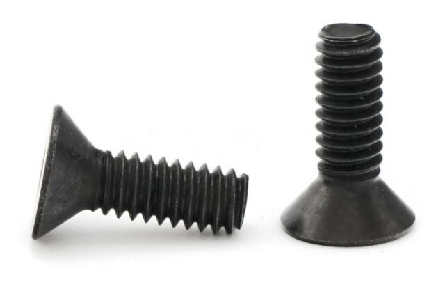 Flat Head Screws (1A) 6-32 Black 1/2in - 12 pack