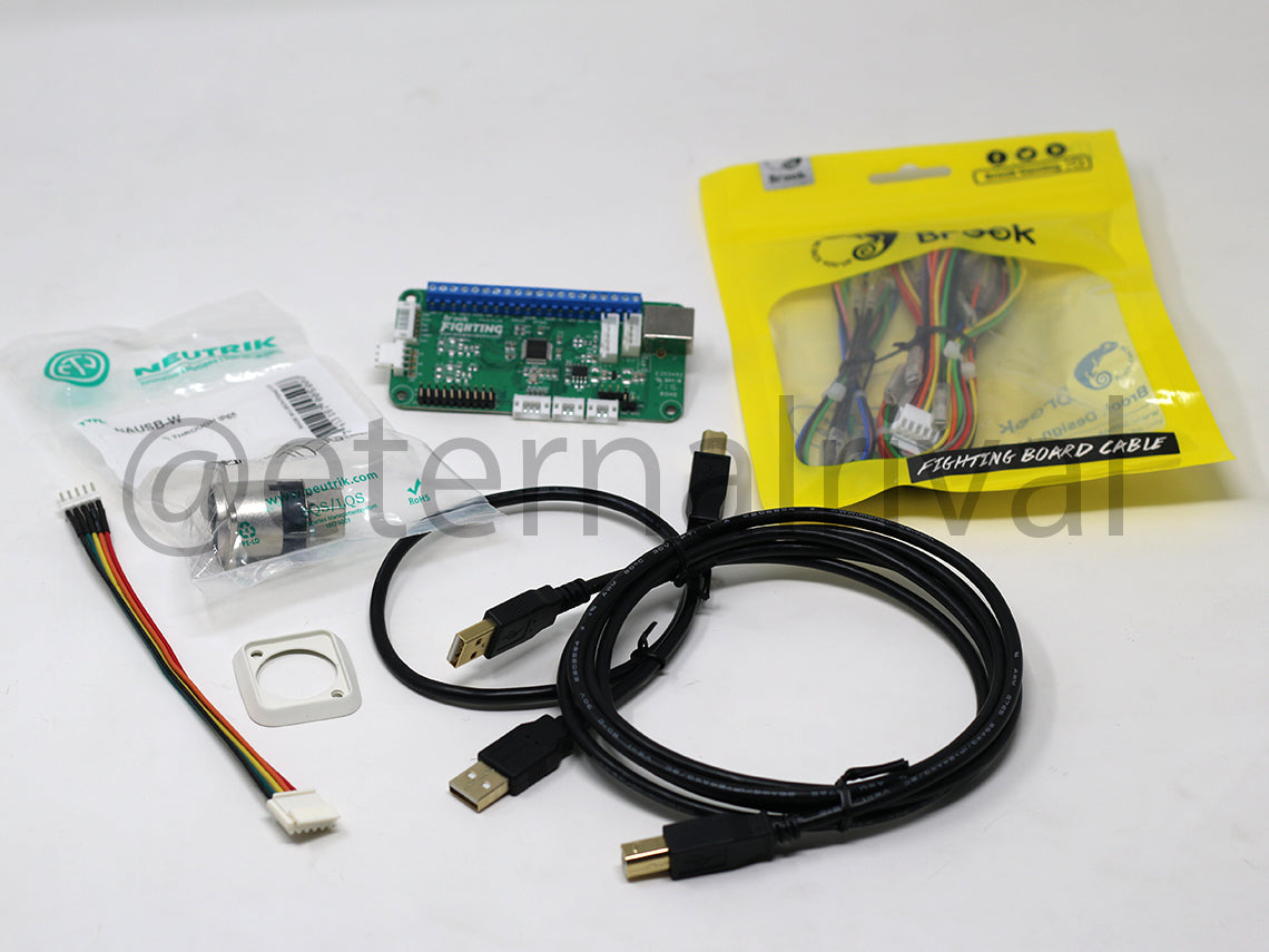 Neutrik Passthrough Fightstick or WASD kit : Brook Board, Cables, and Neutrik Passthrough Kit