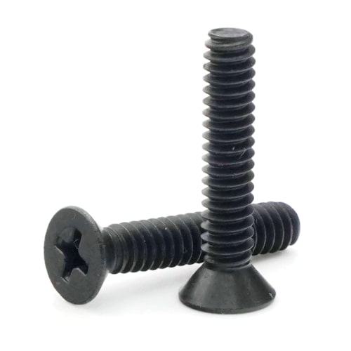 Flat head Head Screws (1B)  6-32 Black 3/4in - 6 pack